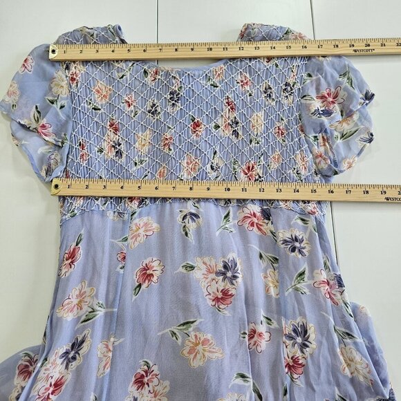 FairSet VTG Dress Women 10 SS Maxi Lined Floral Empir Waist Ties Flowy Cottage - Picture 5 of 16